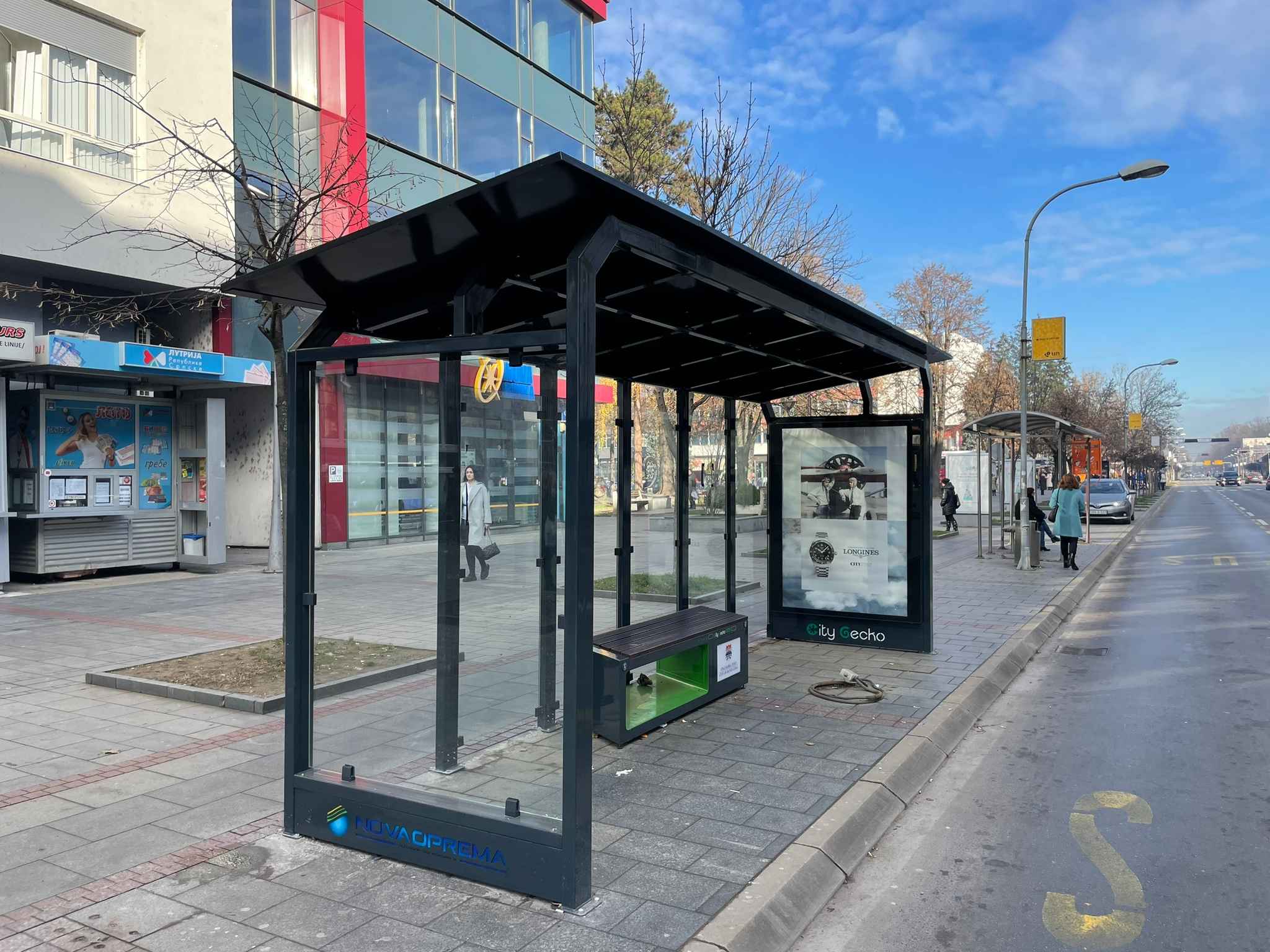 Solarbushaltestellen in der Stadt Banja Luka
